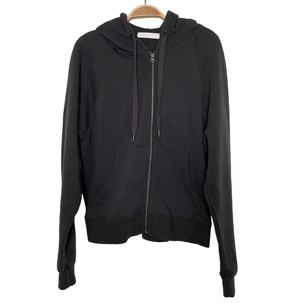 Spiritual Gangster Raglan Zip Up Hoodie Vintage Black Size Small Oversized